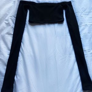 Black Off Shoulder Bardot Sweater XS